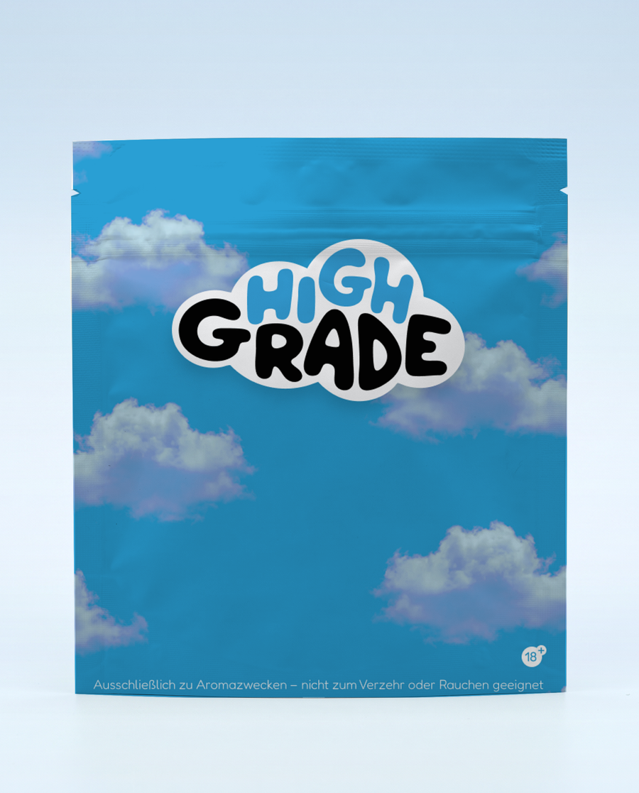HighGrade-Beutel mit Wolkenmotiv, Zip-Verschluss und versiegeltem oberen Rand